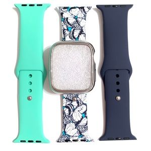3 44mm 42mm Apple Watch band blue butterfly + case
